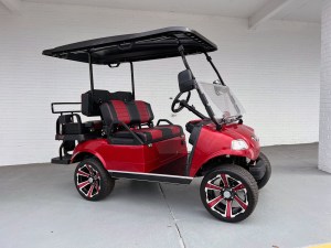 Burgundy Evolution Pro Lithium Electric Golf Cart for sale